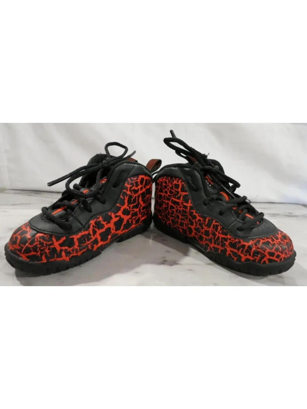 Nike Little Posite One TD 'Cracked Lava' Toddler Sz 6C 723947-012 Black Crimson